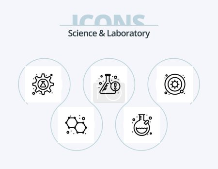 Téléchargez les illustrations : Science Line Icon Pack 5 Icon Design. science. idea. science. creative. science - en licence libre de droit