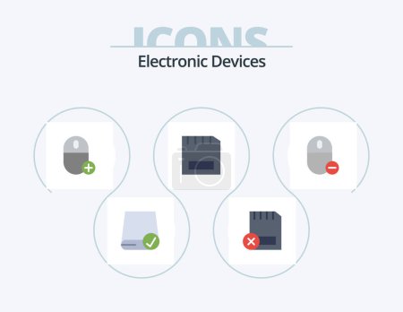 Ilustración de Devices Flat Icon Pack 5 Icon Design. devices. card. hardware. hardware. devices - Imagen libre de derechos