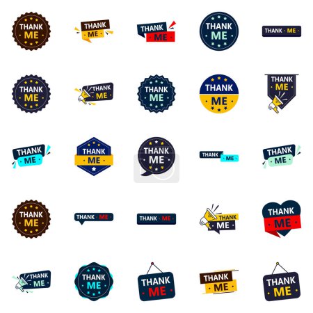 Téléchargez les illustrations : Get Your Customers to Feel Appreciated with Our Pack of 25 Thank Me Banners - en licence libre de droit