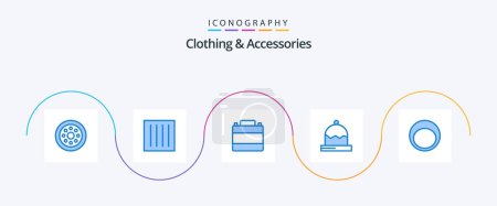 Illustration for Clothing and Accessories Blue 5 Icon Pack Including winter. clothing. laundry. christmas. clothes shop - Royalty Free Image