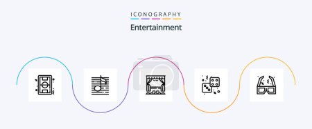 Illustration for Entertainment Line 5 Icon Pack Including game. dice. sound. entertainment. stage - Royalty Free Image