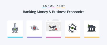 Illustration for Banking Money And Business Economics Line Filled 5 Icon Pack Including investment. finance. money. bag. payment. Creative Icons Design - Royalty Free Image