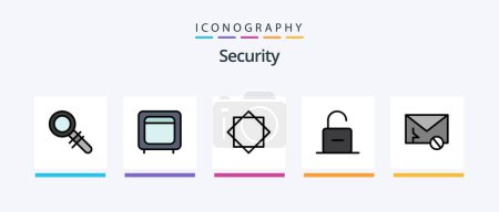 Ilustración de Security Line Filled 5 Icon Pack Including mail. security. block. padlock. reader. Creative Icons Design - Imagen libre de derechos