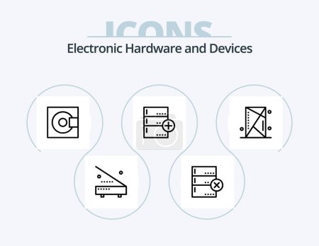 Illustration for Devices Line Icon Pack 5 Icon Design. . camera. equipment. cam. equipment - Royalty Free Image