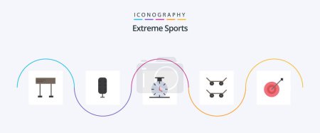 Illustration for Sport Flat 5 Icon Pack Including . time. trophy. collection - Royalty Free Image