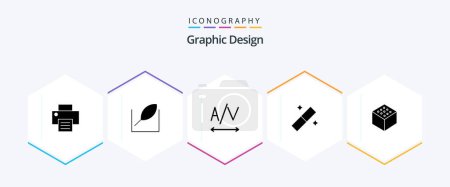Ilustración de Design 25 Glyph icon pack including . design. edge - Imagen libre de derechos