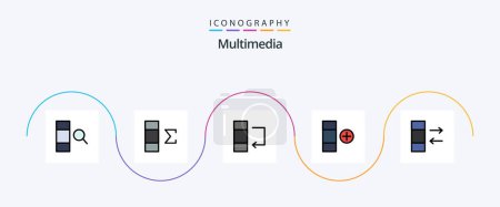 Ilustración de Paquete de iconos plano lleno de línea multimedia 5 incluyendo. Intercambio. Intercambio. columna - Imagen libre de derechos