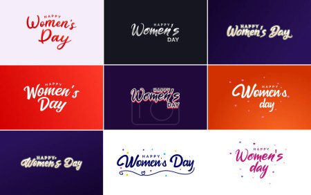 Téléchargez les illustrations : Set of cards with International Women's Day logo - en licence libre de droit