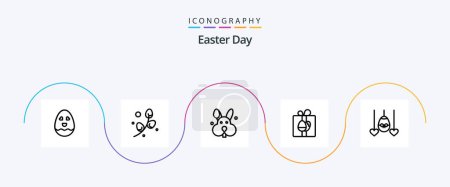 Illustration for Easter Line 5 Icon Pack Including holiday. heart. easter. egg. birthday - Royalty Free Image