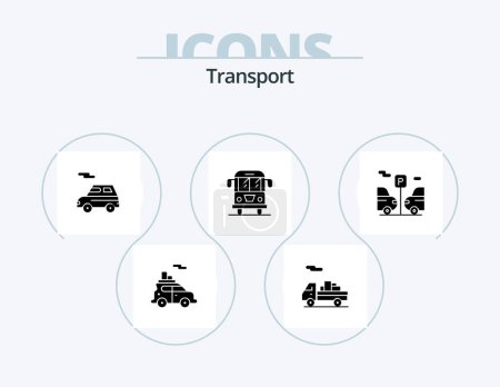 Illustration for Transport Glyph Icon Pack 5 Icon Design. . cargo. . transport - Royalty Free Image