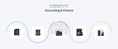Illustration for Accounting And Finance Glyph 5 Icon Pack Including cash. license. calculation. diploma. care - Royalty Free Image
