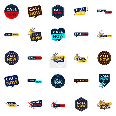 Ilustración de Don't hesitate 25 Eye catching Typographic Banners for calling - Imagen libre de derechos
