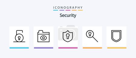 Ilustración de Security Line 5 Icon Pack Including . time. private. protection. safe. Creative Icons Design - Imagen libre de derechos