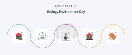 Illustration for Ecology Flat 5 Icon Pack Including power. green. recycle. energy. illumination - Royalty Free Image