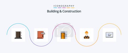 Ilustración de Building And Construction Flat 5 Icon Pack Including repair. carpenter. repair. building. construction - Imagen libre de derechos