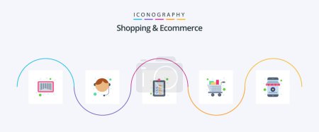 Ilustración de Shopping And Ecommerce Flat 5 Icon Pack Including shop. rating. list. cart. shopping - Imagen libre de derechos