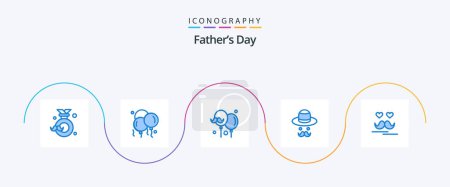 Téléchargez les illustrations : Fathers Day Blue 5 Icon Pack Including . fathers. fathers day. day. fathers - en licence libre de droit