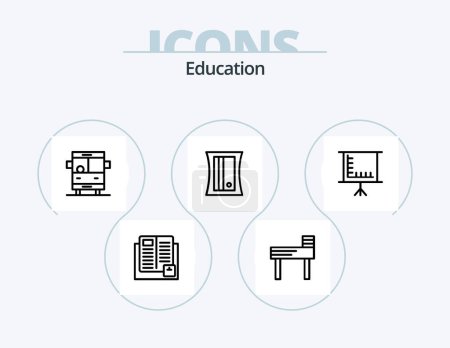 Illustration for Education Line Icon Pack 5 Icon Design. . school. answer. education. - Royalty Free Image