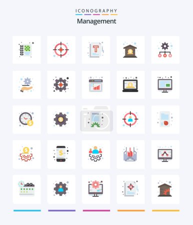 Illustration for Creative Management 25 Flat icon pack  Such As control. management. management. hierarchy. dollar - Royalty Free Image