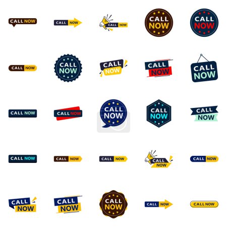 Illustration for 25 Professional Typographic Designs for encouraging calls Call Now - Royalty Free Image