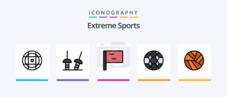 Illustration for Sport Line Filled 5 Icon Pack Including . cricket. weight. dumbbells. Creative Icons Design - Royalty Free Image