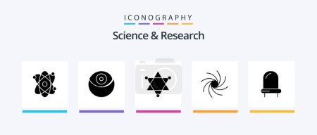 Illustration for Science Glyph 5 Icon Pack Including . space. light. diode. Creative Icons Design - Royalty Free Image