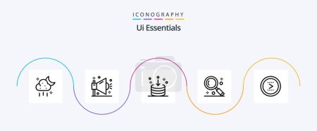 Téléchargez les illustrations : Ui Essentials Line 5 Icon Pack Incluant la recherche. Loupe. crier. interface. importation - en licence libre de droit
