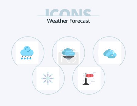 Ilustración de Clima Flat Icon Pack 5 Icon Design. .. nublado. Luna. nube. caliente - Imagen libre de derechos