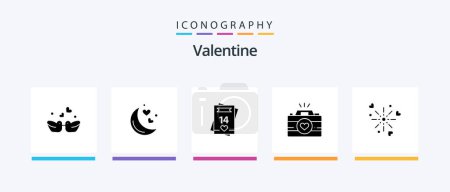 Téléchargez les illustrations : Valentine Glyph 5 Icon Pack Including feb. day. moon. valentines.. Creative Icons Design - en licence libre de droit