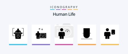 Téléchargez les illustrations : Human Glyph 5 Icon Pack Including . human. gentleman. device. avatar. Creative Icons Design - en licence libre de droit