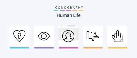 Ilustración de Human Line 5 Icon Pack Including parental control. family. human. child. point. Creative Icons Design - Imagen libre de derechos