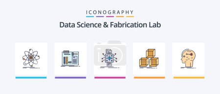 Illustration for Data Science And Fabrication Lab Line Filled 5 Icon Pack Including head. data. intelligence. network. human. Creative Icons Design - Royalty Free Image
