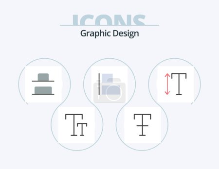 Illustration for Design Flat Icon Pack 5 Icon Design. . . vertical. vertical. font - Royalty Free Image