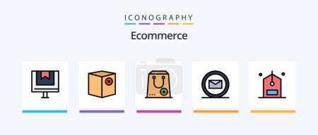 Illustration for Ecommerce Line Filled 5 Icon Pack Including shipping. e. plus. commerce. shopping. Creative Icons Design - Royalty Free Image