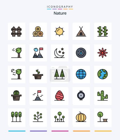 Illustration for Creative Nature 25 Line FIlled icon pack  Such As nature. bamboo. nature. travel. nature - Royalty Free Image
