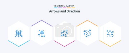 Illustration for Arrow 25 Blue icon pack including direction. arrows. arrow. arrow. share - Royalty Free Image