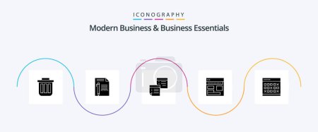 Illustration for Modern Business And Business Essentials Glyph 5 Icon Pack Including office. note. edit. files. write - Royalty Free Image