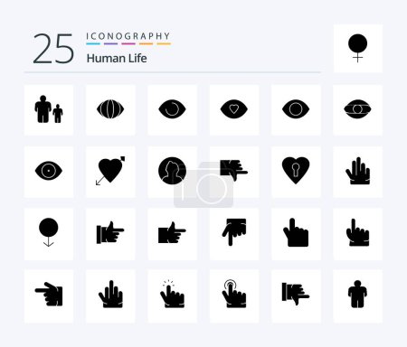 Ilustración de Paquete de iconos de Glifo Sólido Humano 25 incluyendo redondo. avatar. Cara. Valentín. corazón - Imagen libre de derechos