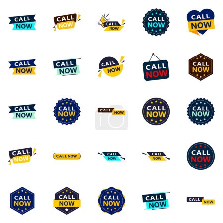 Ilustración de 25 Versatile Typographic Banners for promoting calling across media - Imagen libre de derechos