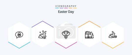 Illustration for Easter 25 Line icon pack including easter. day. flower. birthday. gift - Royalty Free Image