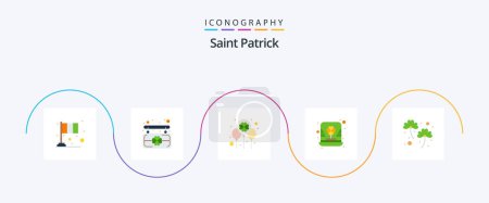 Ilustración de Saint Patrick Flat 5 Icon Pack Including shamrock. irish. balloon. hat. irish - Imagen libre de derechos