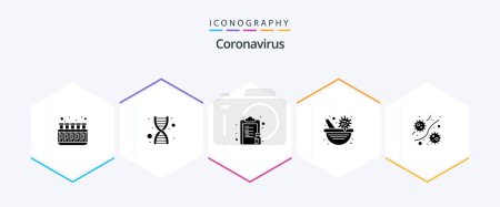 Ilustración de Coronavirus 25 Glyph icon pack including virus vaccine. pharmacy. virus. medicine. vaccine - Imagen libre de derechos