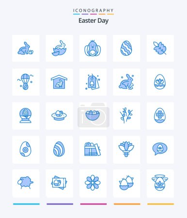 Illustration for Creative Easter 25 Blue icon pack  Such As egg. plant. egg. leaf. ecology - Royalty Free Image