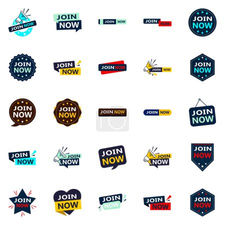 Ilustración de 25 Versatile Typographic Banners for promoting membership in different contexts - Imagen libre de derechos