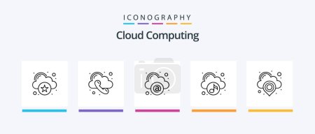 Ilustración de Cloud Computing Line 5 Icon Pack Including error. data. cloud. cloud. analytics. Creative Icons Design - Imagen libre de derechos
