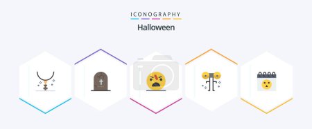 Illustration for Halloween 25 Flat icon pack including halloween. big. horror. zombie. scary - Royalty Free Image
