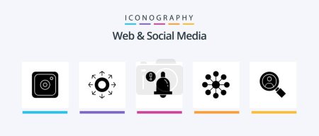 Téléchargez les illustrations : Web And Social Media Glyph 5 Icon Pack Including share. database . arrow . alert. Creative Icons Design - en licence libre de droit
