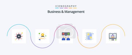 Illustration for Business And Management Flat 5 Icon Pack Including business. price. money. invoice. team work - Royalty Free Image