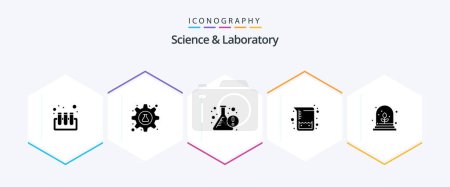 Illustration for Science 25 Glyph icon pack including plant. experimental growth. beaker. tube. flasks - Royalty Free Image