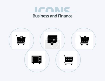 Illustration for Finance Glyph Icon Pack 5 Icon Design. . . shop. shopping cart. checkout - Royalty Free Image